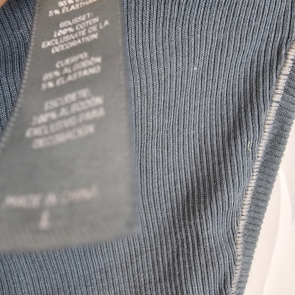 SKIMS Large Cotton Ribbed thong in Kyanite NWT high leg cut - Picture 3 of 5